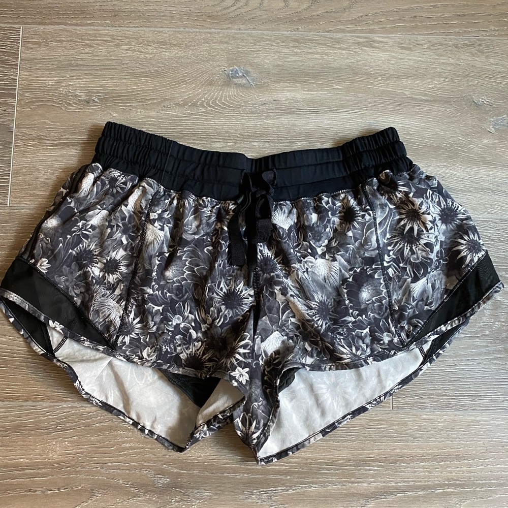 Lululemon athletic shorts. Black and white. Size 8